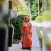 Chic Baida boubou terracotta modest maxi dress front view